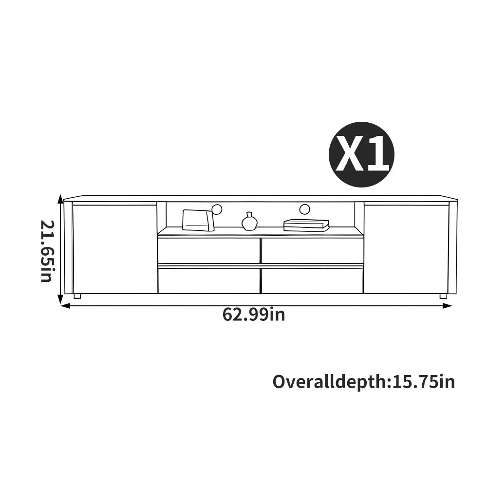 tv panel: American Style tv panel with Faux Leather Finish and Storage Shelves