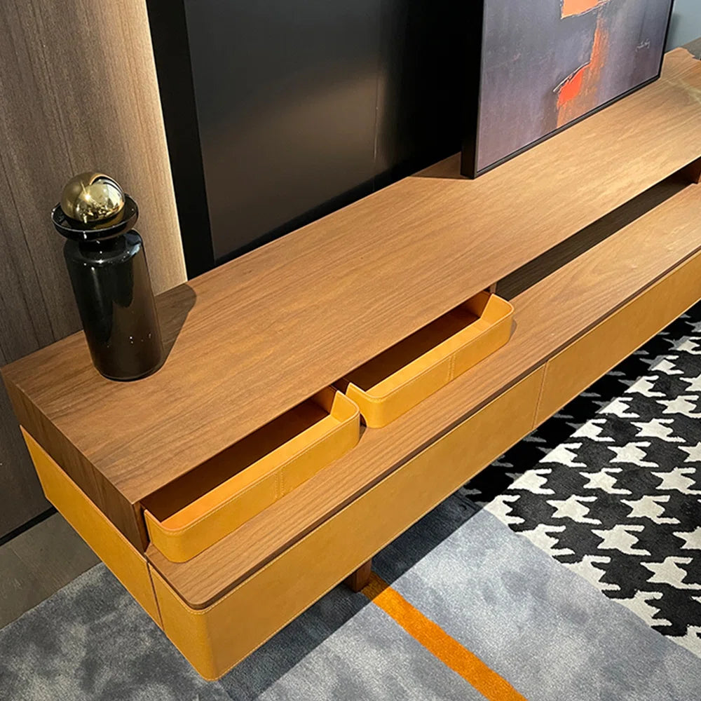 tv panel: Modern American-Style Creative tv panel with Sleek Storage Design