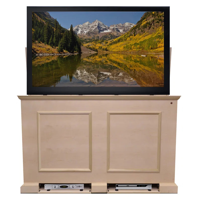 tv panel: Modern TV Console for 65" Screens with Storage Shelves and Sleek Finish