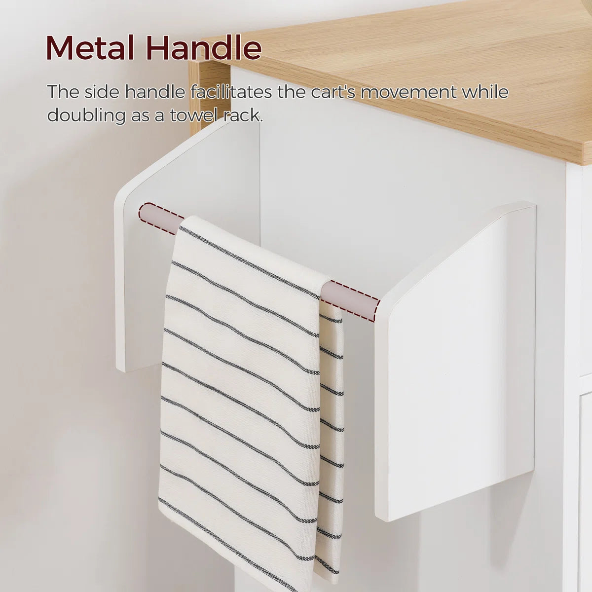 Kitchen Island Table: 52.8'' Foldable Kitchen Cart with Storage, Drawers, and Casters