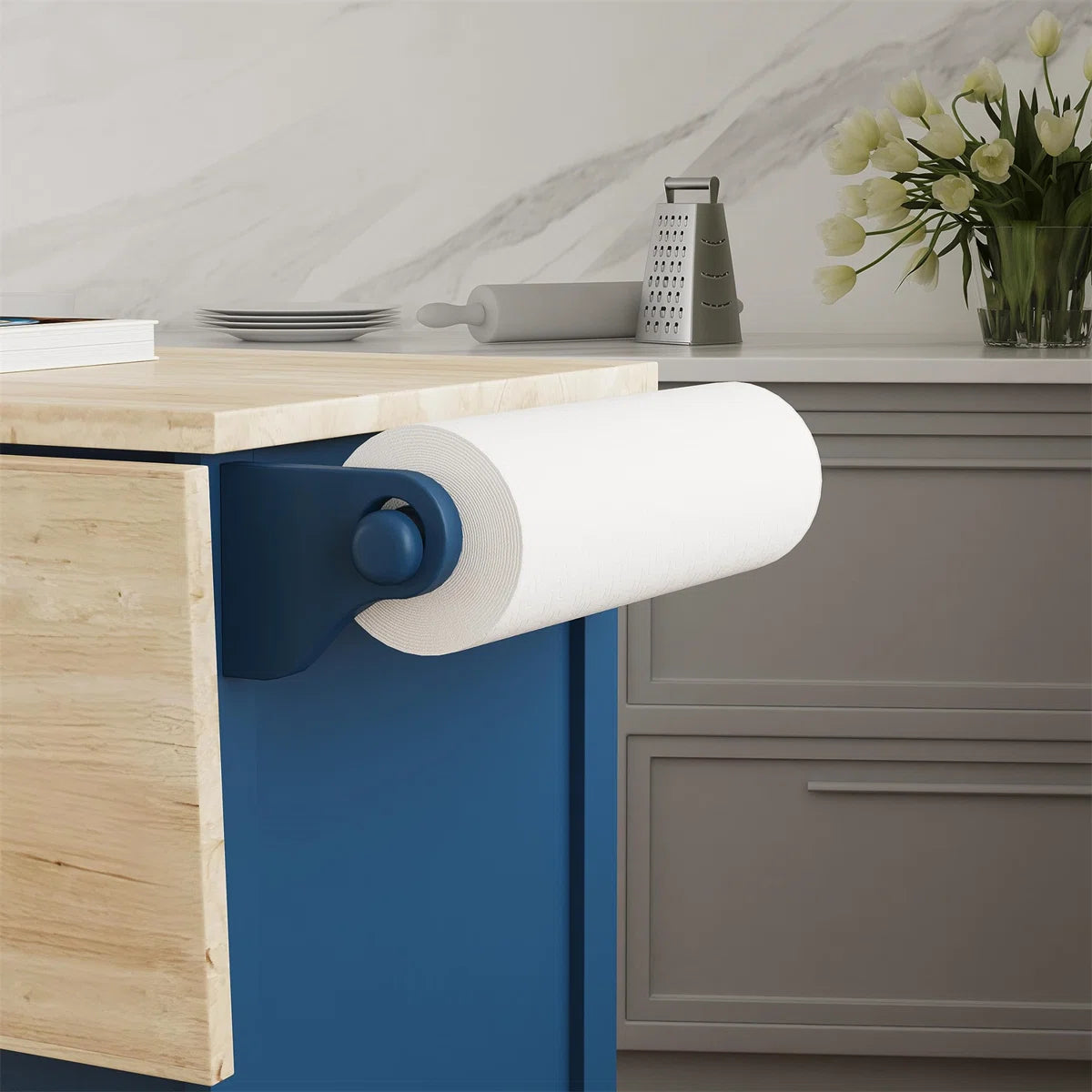 Kitchen Island Table: 53.5" wide Granite Top Kitchen Cart with Locking Wheels and Ample Storage