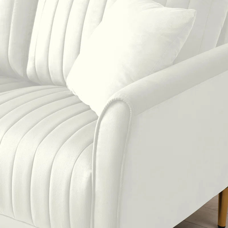 Luxury Sofa Sets: 4-Piece Velvet Sofa Set with Sofa, Loveseat, Chair & Ottoman – Gold Legs, Art Deco Design