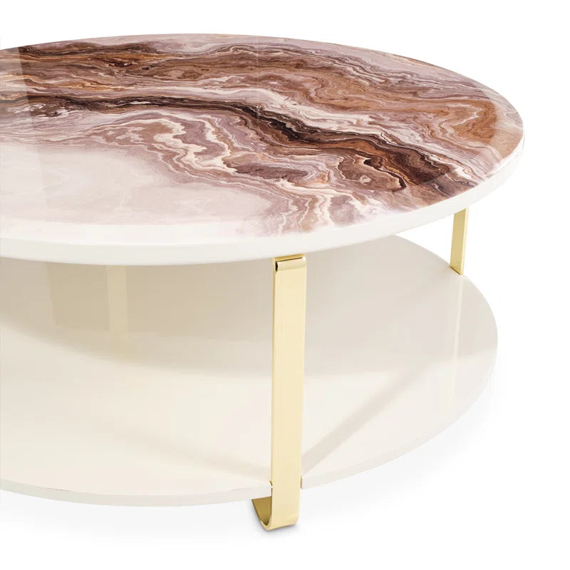 Luxury Sofa Sets: 2-Piece Beige Velvet Sofa with Gold Accents & Faux-Marble Coffee Table