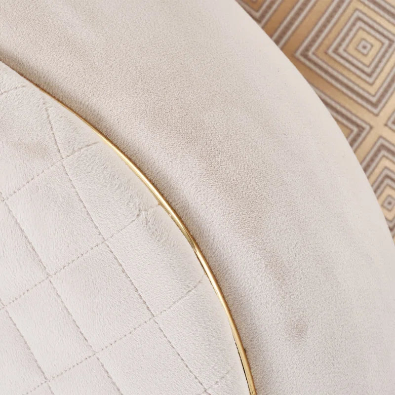 Luxury Sofa Sets: 2-Piece Beige Velvet Sofa with Gold Accents & Faux-Marble Coffee Table