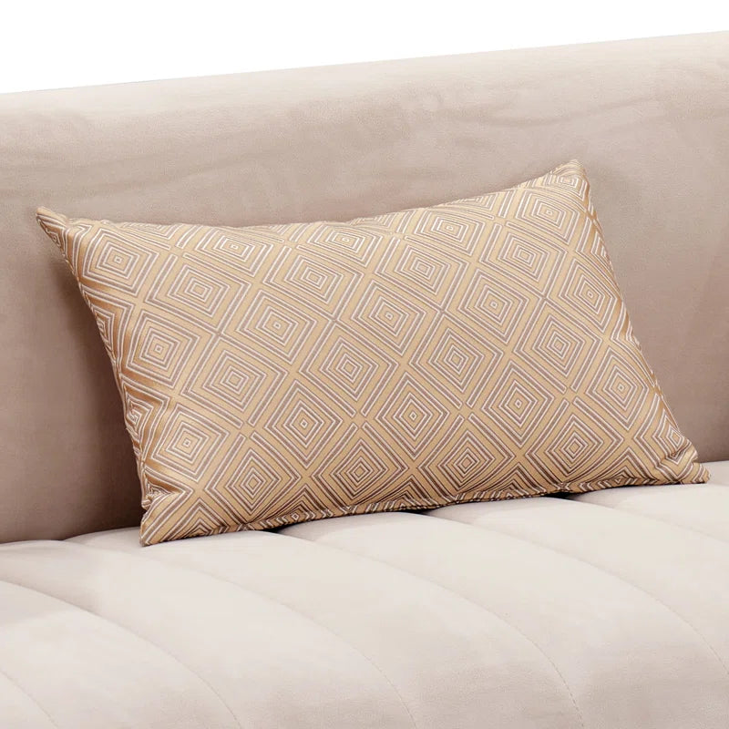 Luxury Sofa Sets: 2-Piece Beige Velvet Sofa with Gold Accents & Faux-Marble Coffee Table