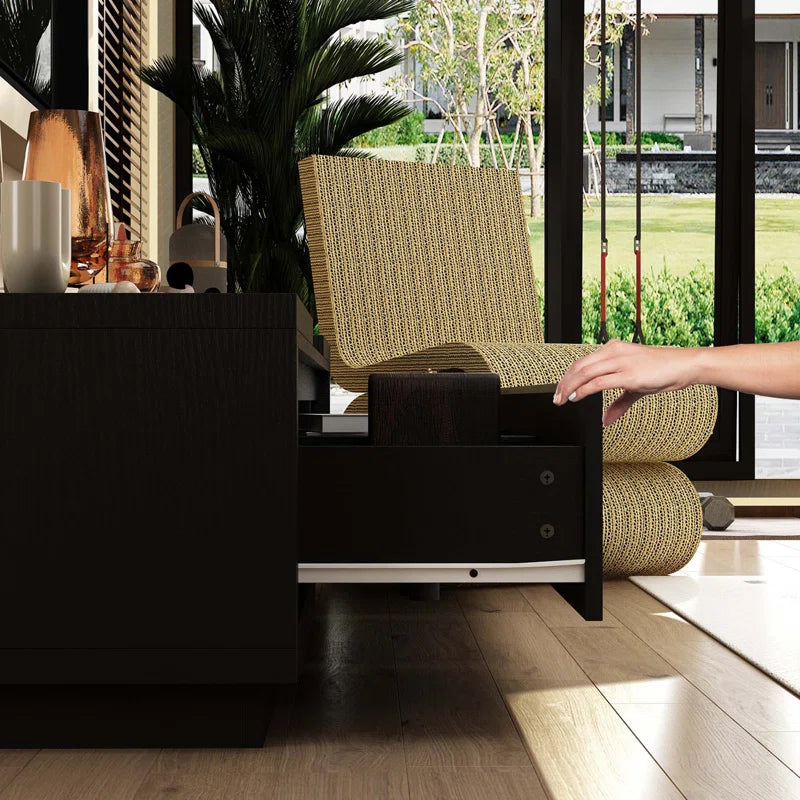 tv panel :Contemporary Media Unit for 85" TVs with Storage