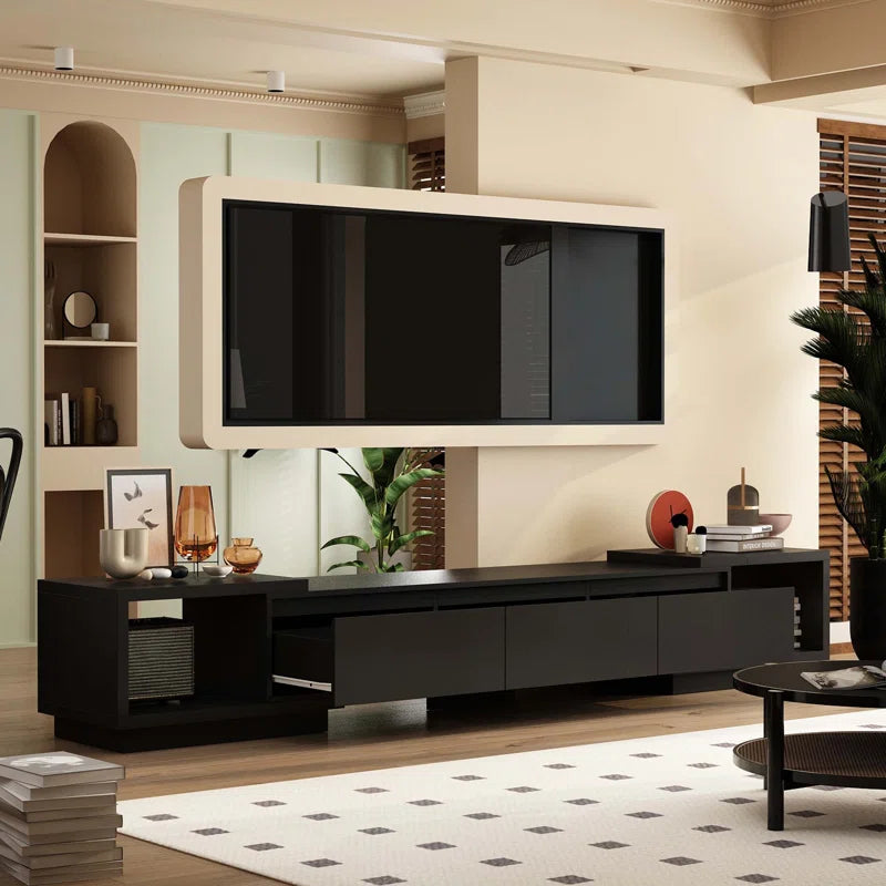 tv panel :Contemporary Media Unit for 85" TVs with Storage