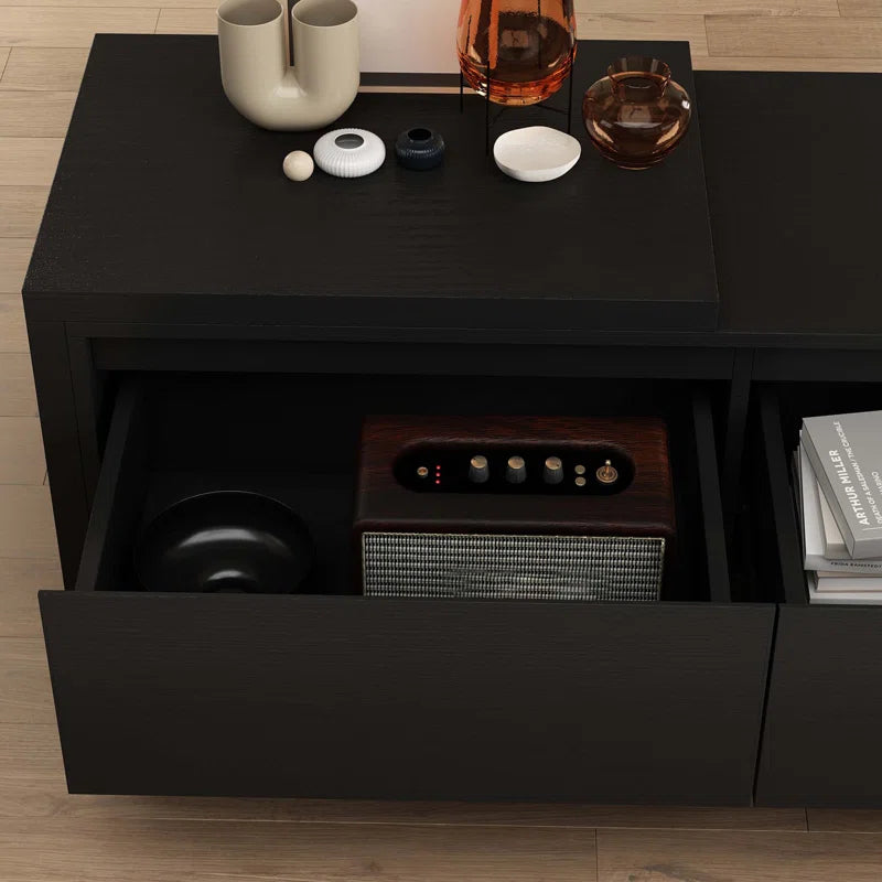 tv panel :Contemporary Media Unit for 85" TVs with Storage