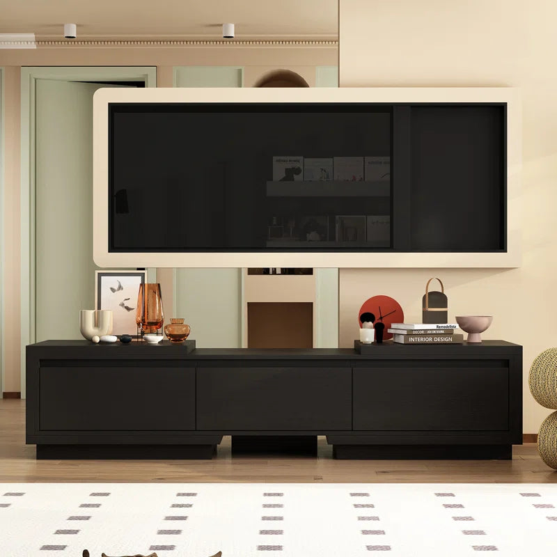 tv panel :Contemporary Media Unit for 85" TVs with Storage