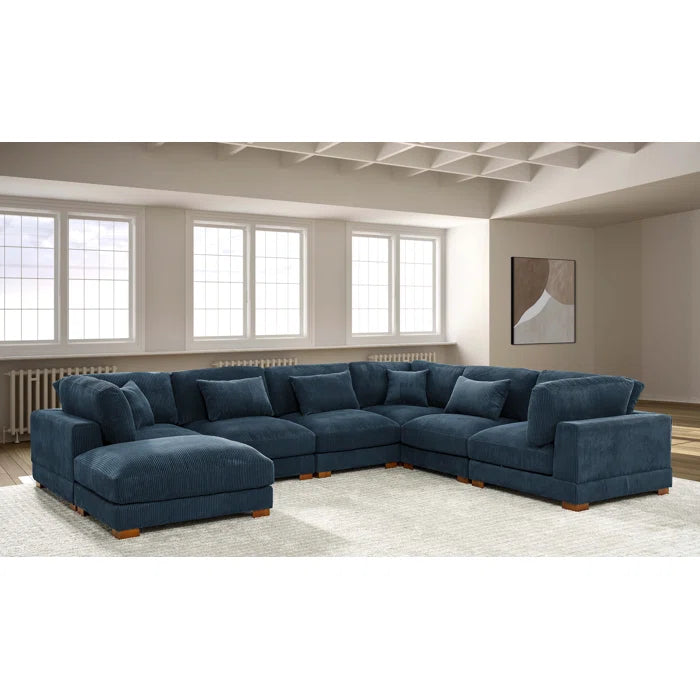 7 seater sofa set: 144" Wide Reversible Modular Corner Sectional sofa