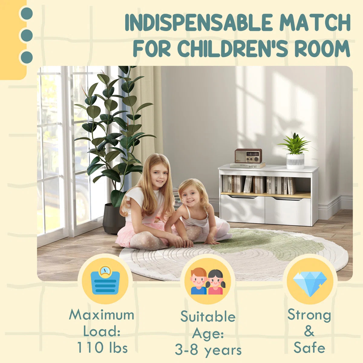 Kids Toy Storage Unit – Isabelle & Max™ Kids Bookcase with Drawers & Shelves