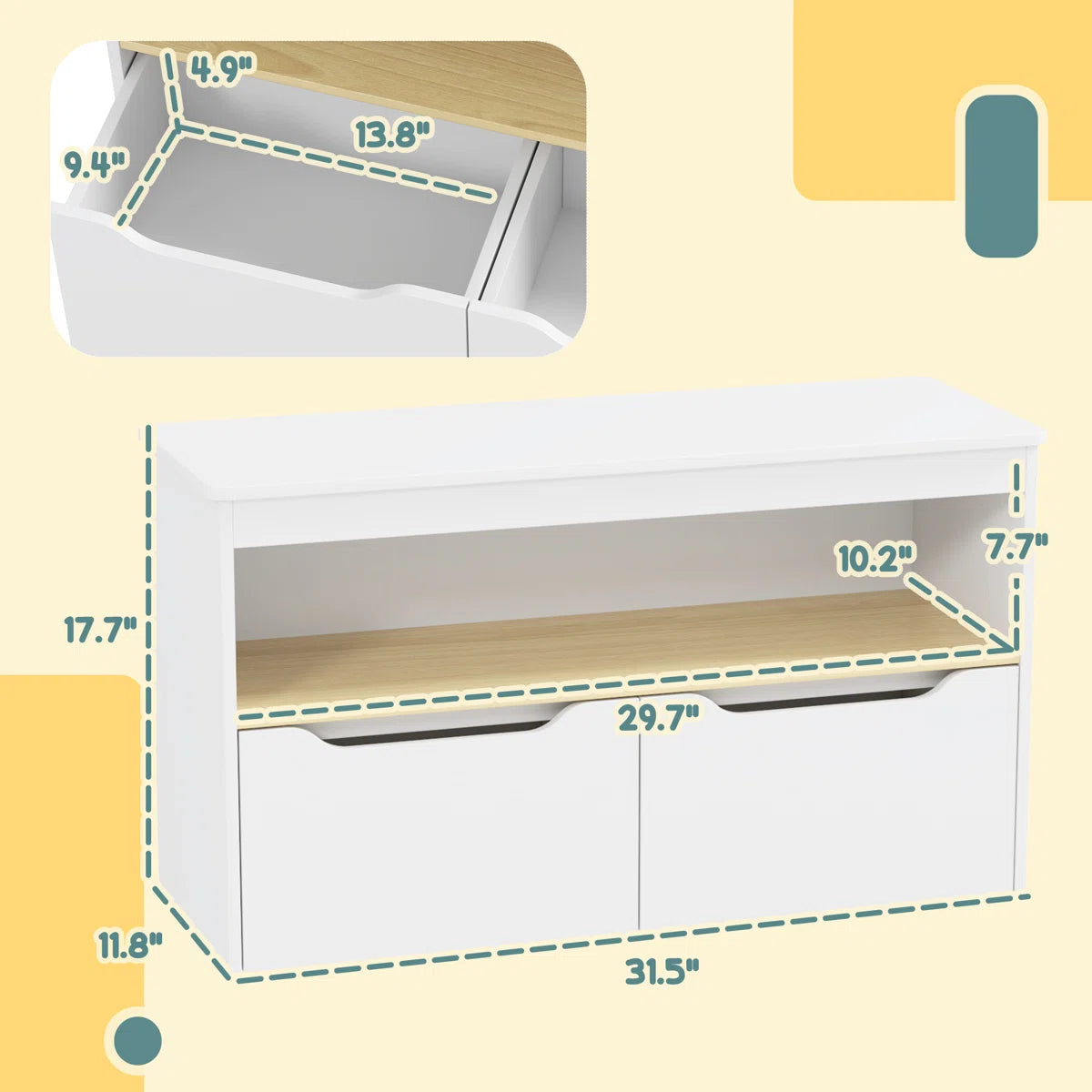 Kids Toy Storage Unit – Isabelle & Max™ Kids Bookcase with Drawers & Shelves
