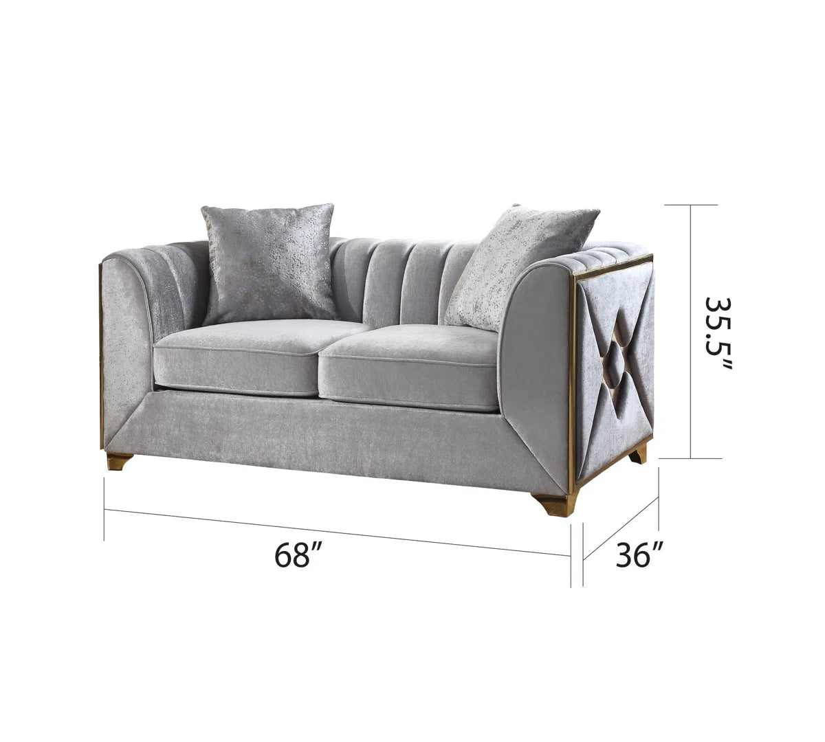 7 Seater Sofa Set: 3-Piece Velvet Living Room Furniture