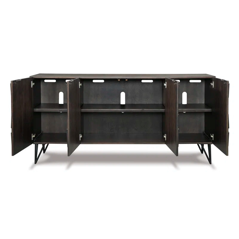tv panel: 78" Compatible Entertainment Console with Modern Look and Functional Storage Options
