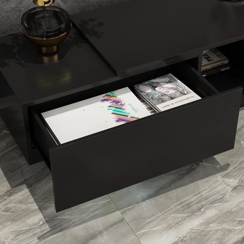 tv panel: 94.5" wide storage credenza with modern design and ample compartments