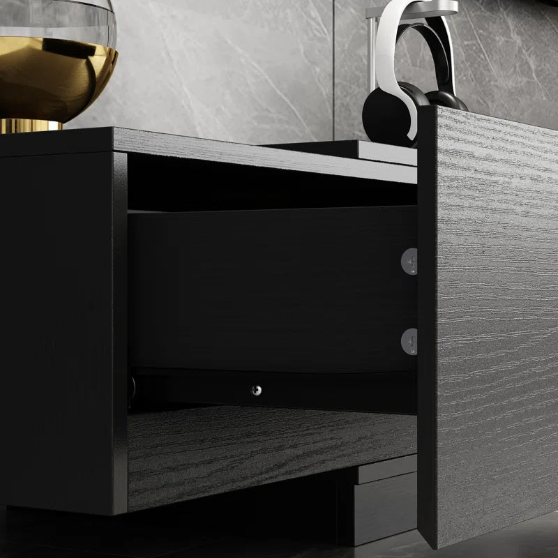 tv panel: 94.5" wide storage credenza with modern design and ample compartments