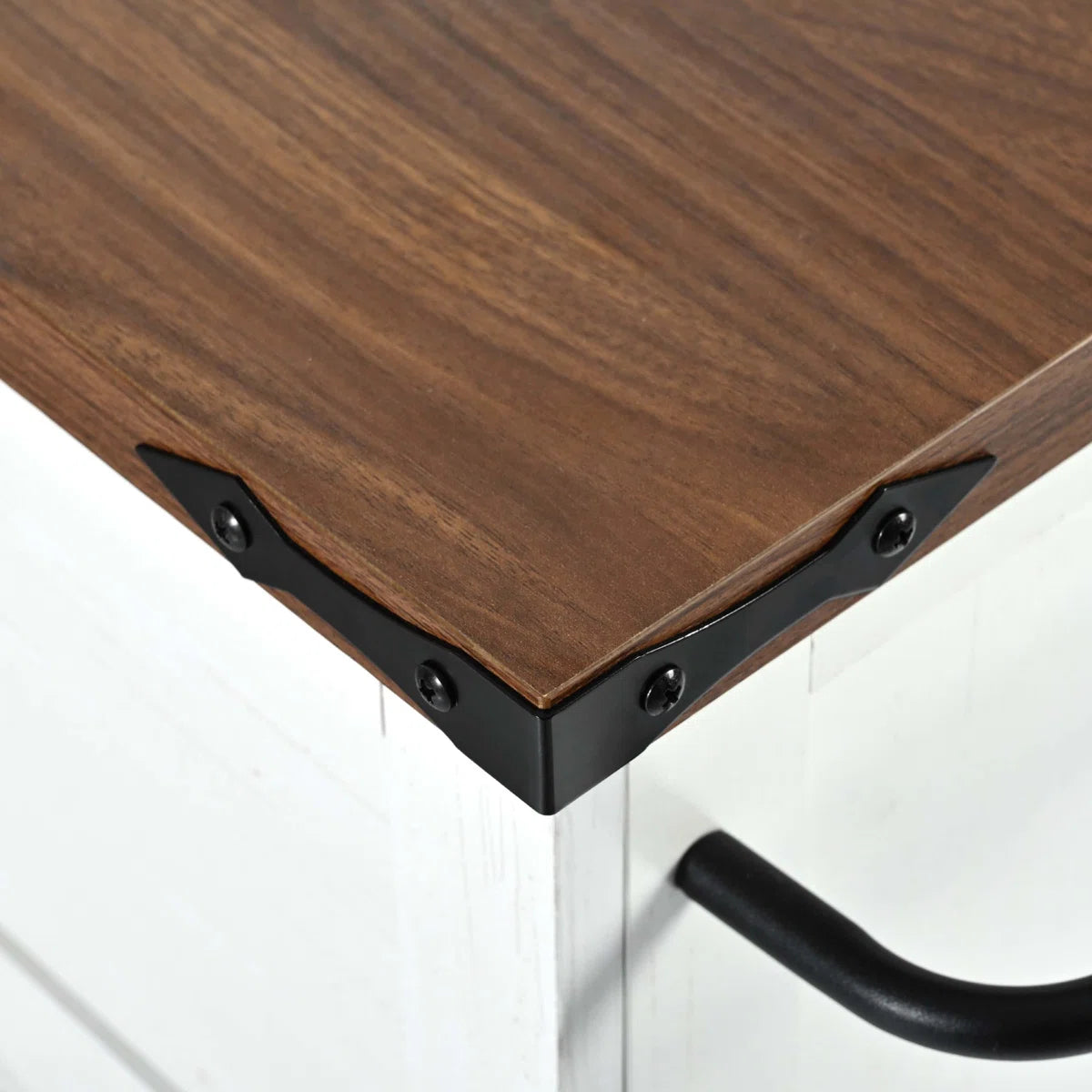 Kitchen Island Table with Drop Leaf, Charging Station & Ample Storage – White Finish