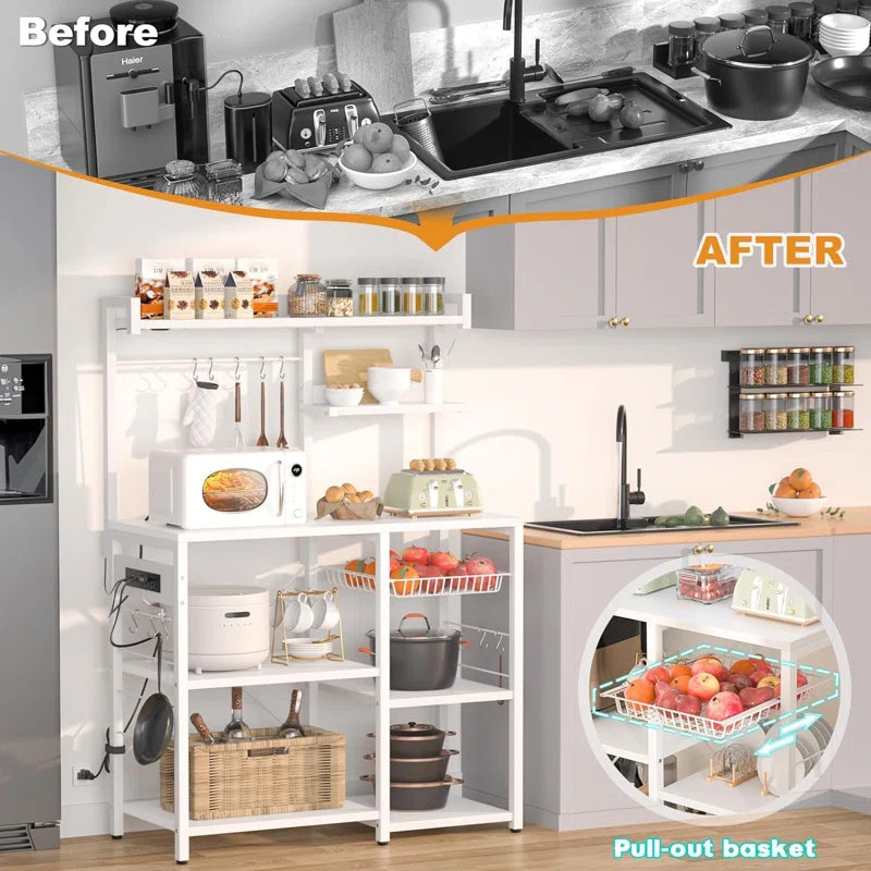 Microwave Stands : Microwave Stand, Coffee Bar, 10 S-Hooks