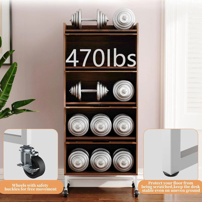 Kitchen Racks: Multi-Layer Kitchen Organizer with Casters and Glass Fronts