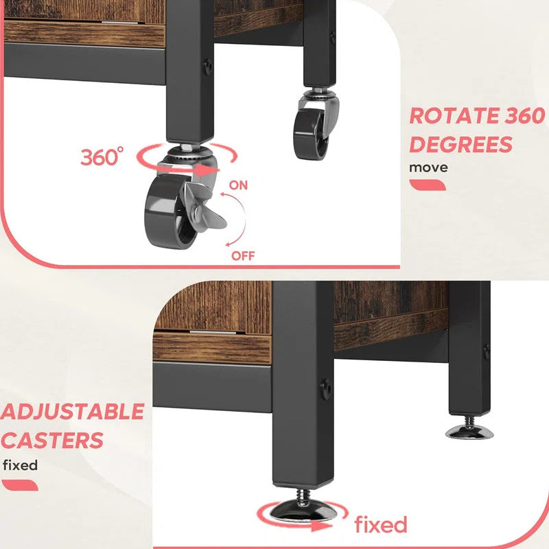 Kitchen Racks: Rolling coffee bar shelf, kitchen microwave stand on wheels, and baker's racks with cabinet