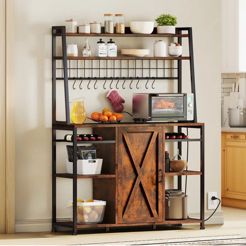 Kitchen Racks: 47.24'' Wood Baker's Rack Compatible with Microwaves