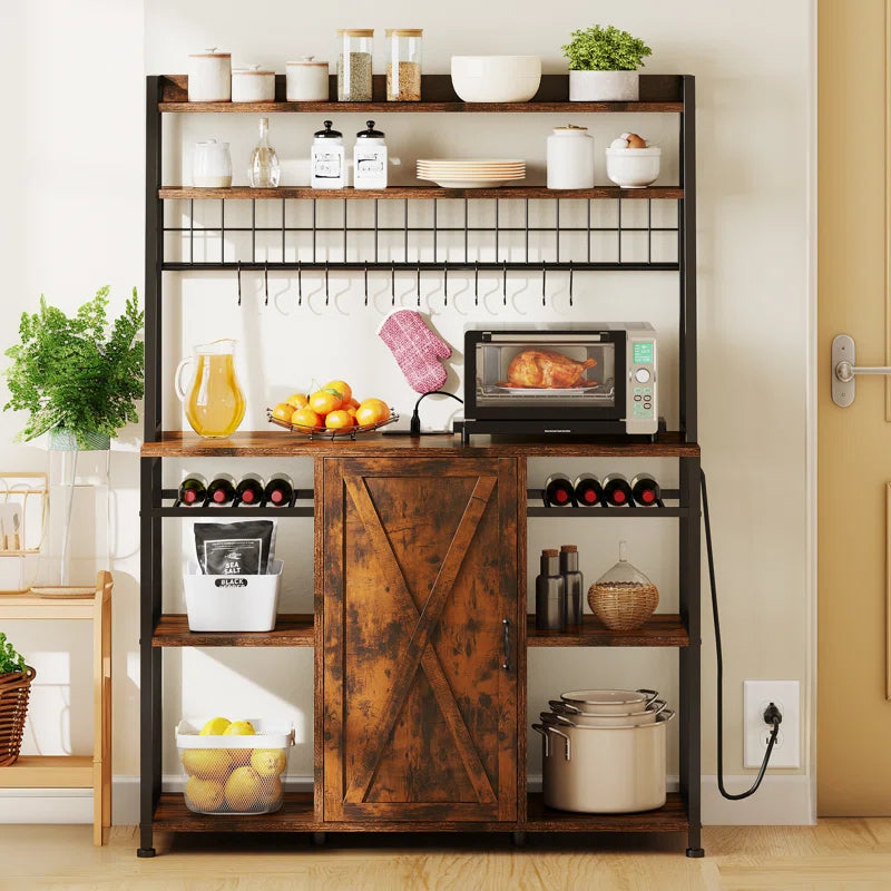 Kitchen Racks: 47.24'' Wood Baker's Rack Compatible with Microwaves