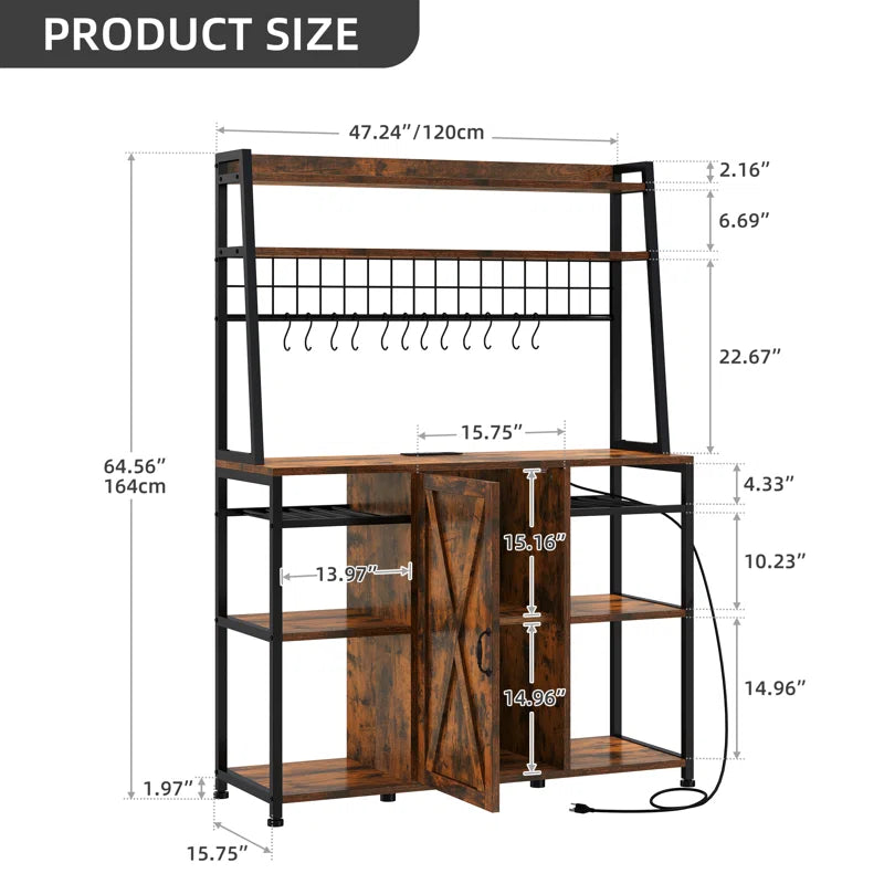 Kitchen Racks: 47.24'' Wood Baker's Rack Compatible with Microwaves