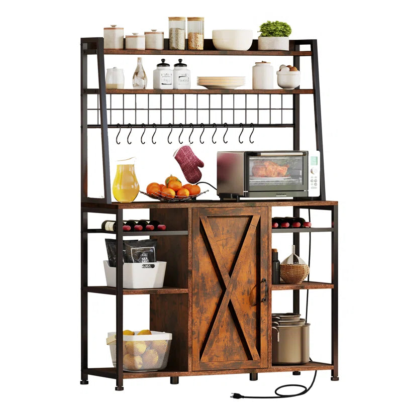 Kitchen Racks: 47.24'' Wood Baker's Rack Compatible with Microwaves