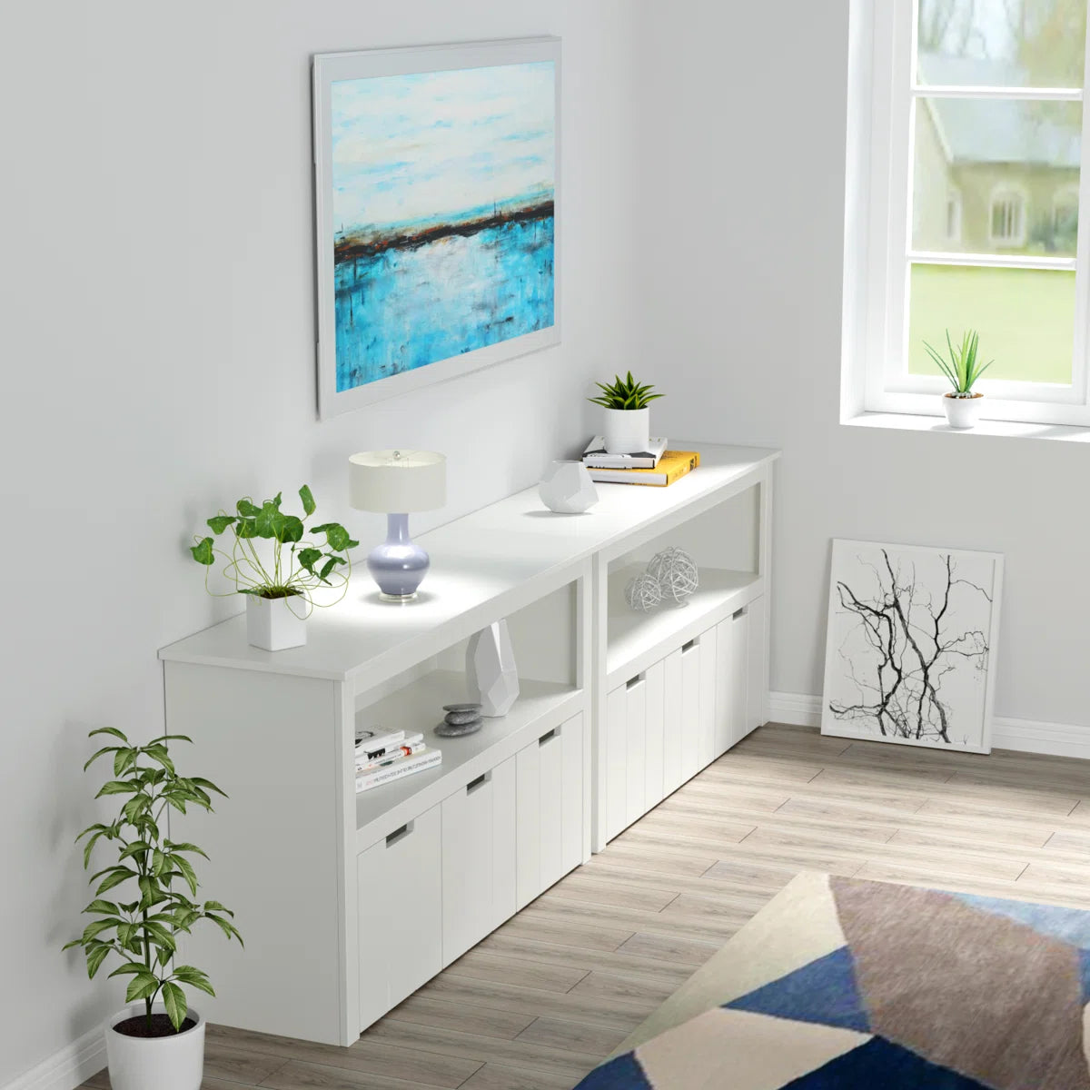 Kids Toy Storage Unit: 3-Bin Bookcase with Open Shelf and Wheels