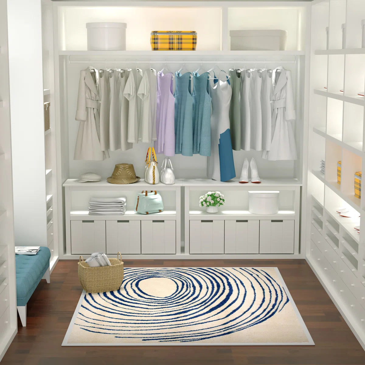 Kids Toy Storage Unit: 3-Bin Bookcase with Open Shelf and Wheels