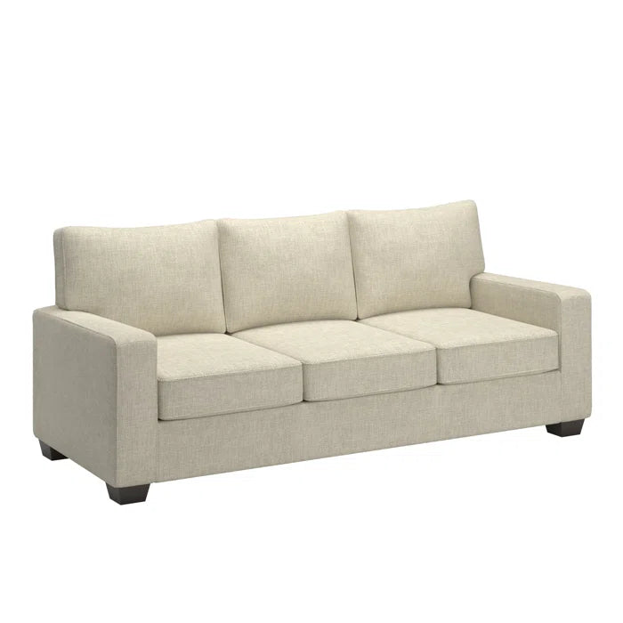 7 Seater Sofa Set: Modern Fabric Upholstered Sofa Set with Chair (cream)