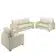 7 Seater Sofa Set: Modern Fabric Upholstered Sofa Set with Chair (cream)