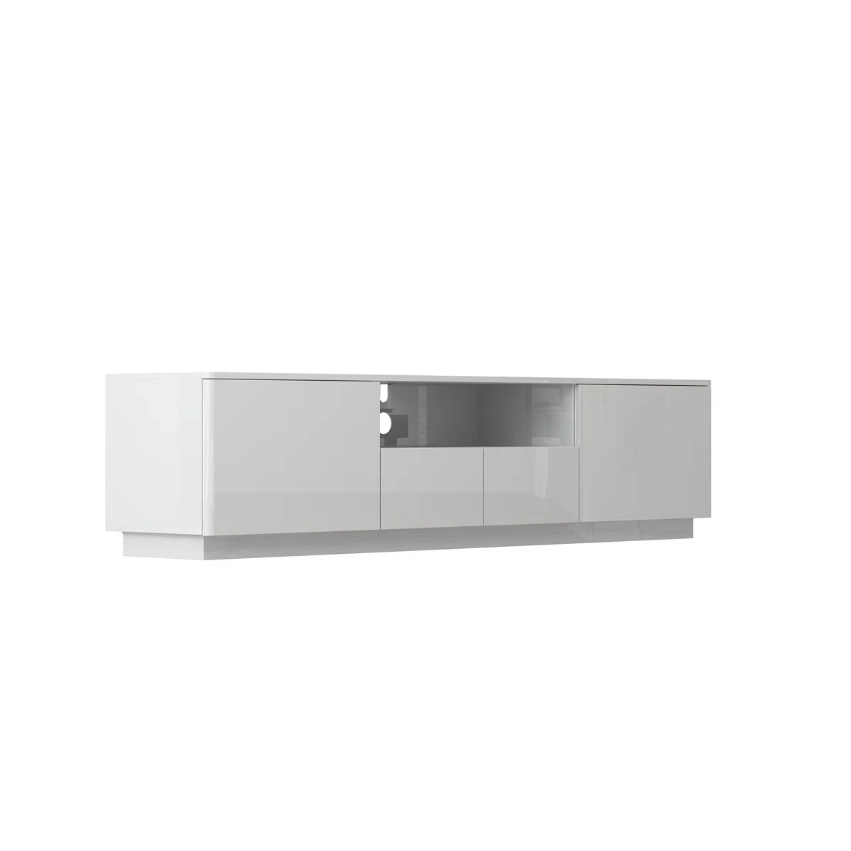 tv panel: Modern TV stand fits 88" screens with storage and clean design
