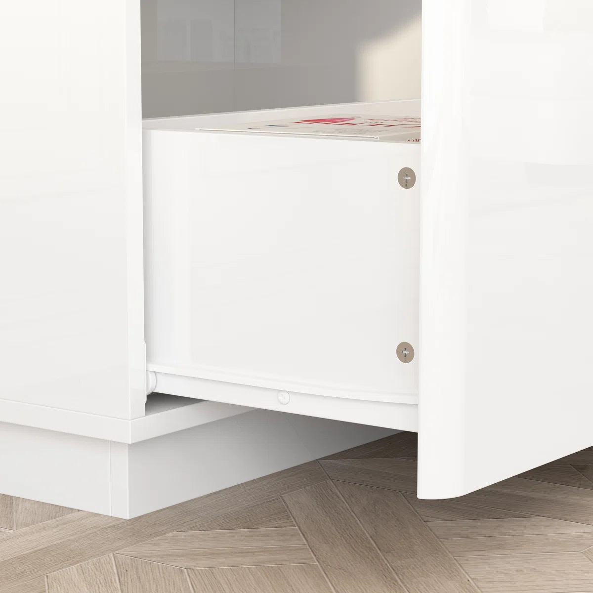 tv panel: Modern TV stand fits 88" screens with storage and clean design