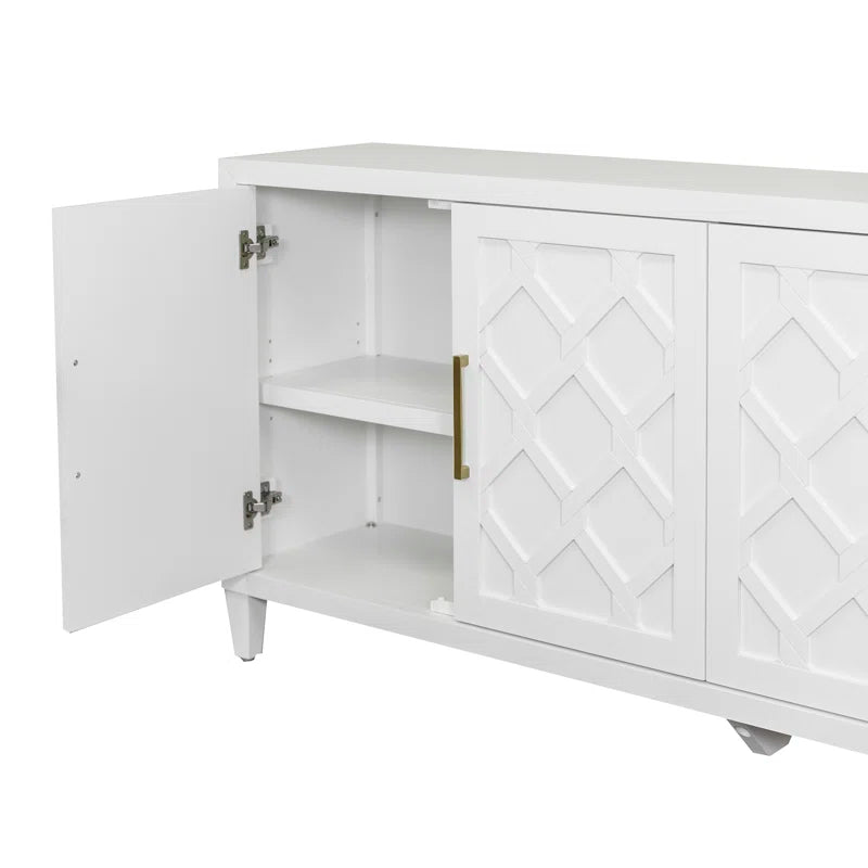 tv panel: 88" Floating Media Console with Storage Shelves and Contemporary Style
