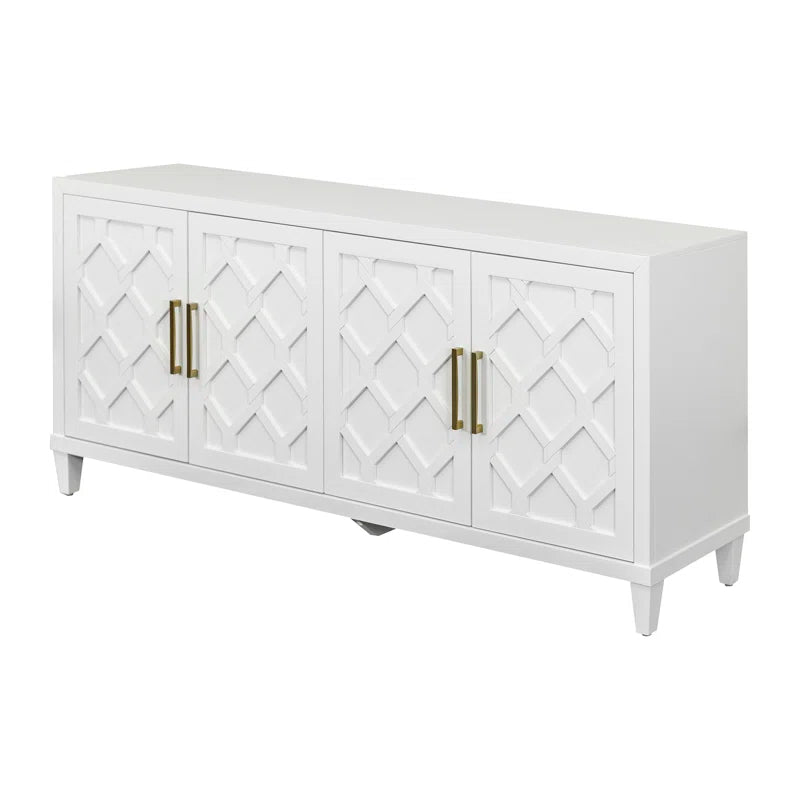 tv panel: 88" Floating Media Console with Storage Shelves and Contemporary Style