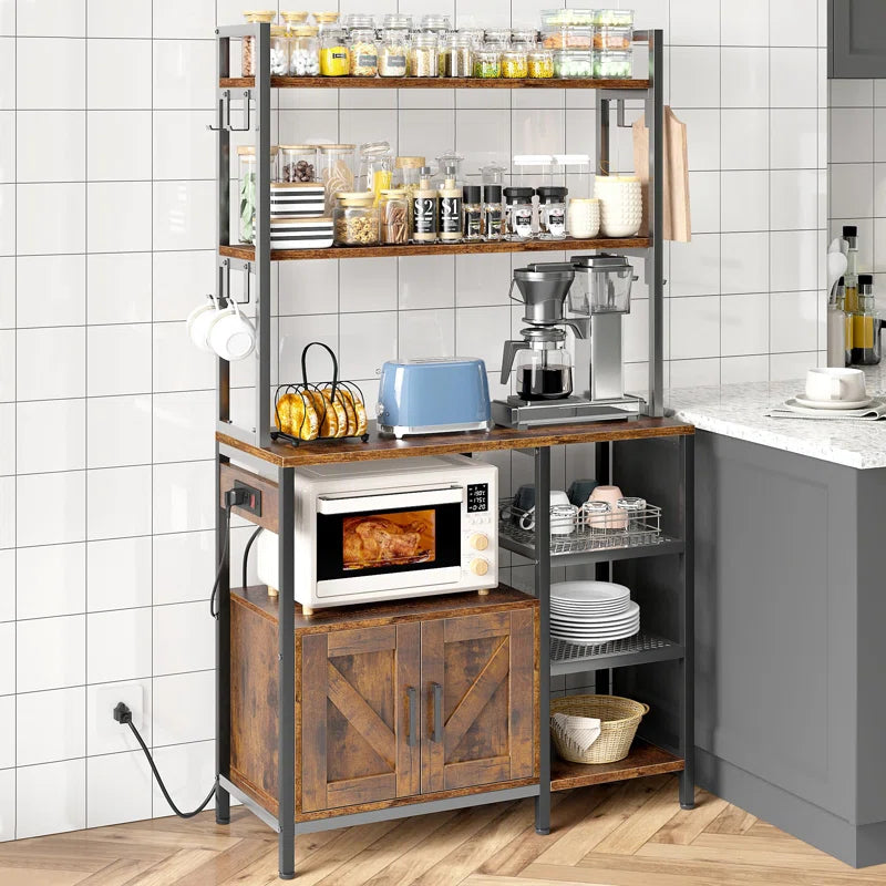 Microwave Stands: 30'' Metal Baker's Rack with Microwave Compatibility