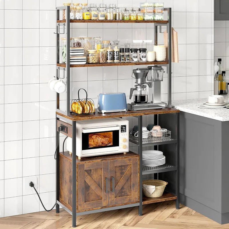 Microwave Stands: 30'' Metal Baker's Rack with Microwave Compatibility