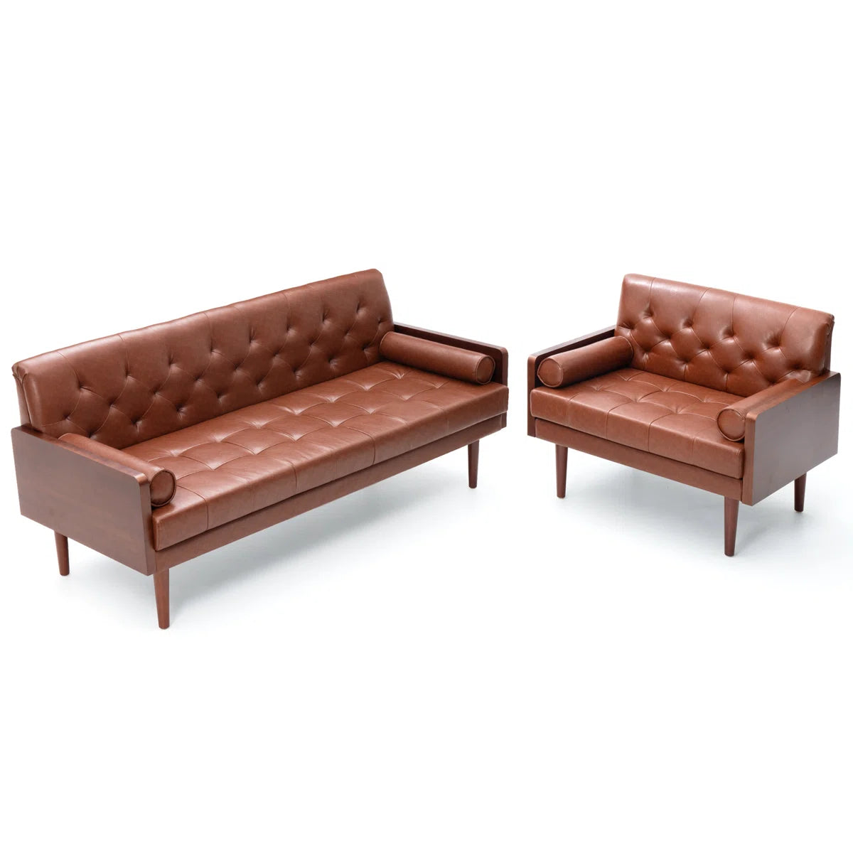 7 Seater Sofa Set: 2-Piece Faux Leather Living Room Set for Stylish Comfort