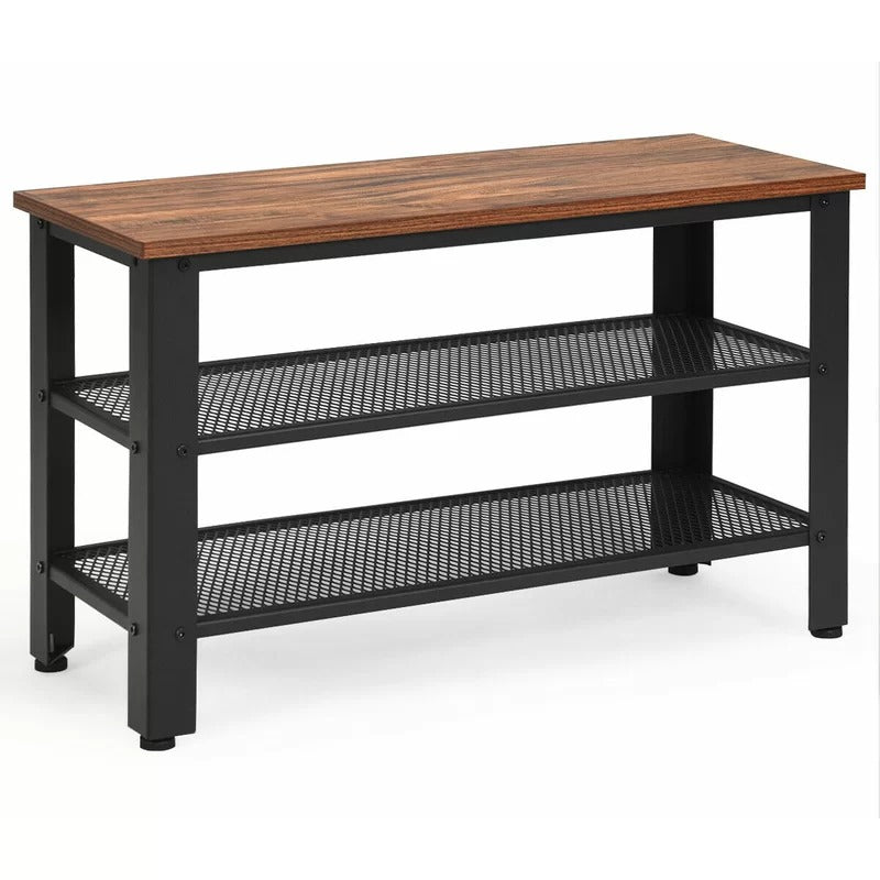 Shoe Rack: Black/Brown 8 Pair Shoe Rack