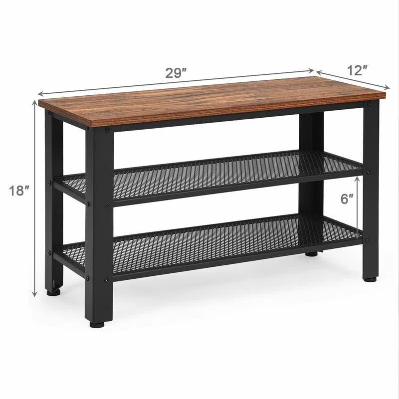 Shoe Rack: Black/Brown 8 Pair Shoe Rack