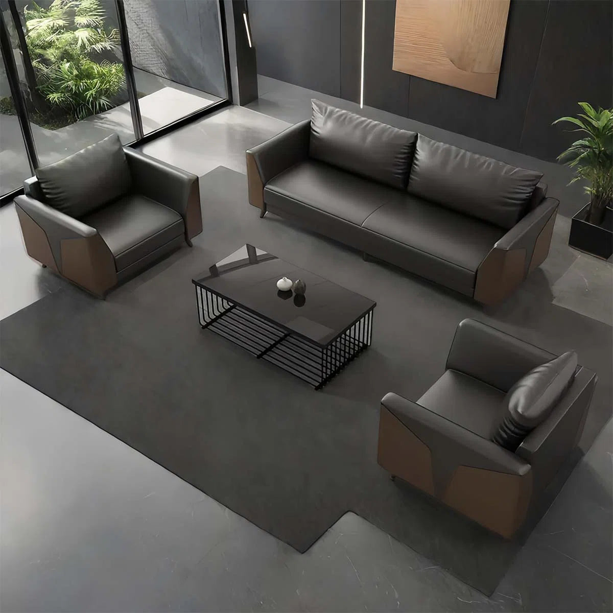 7 Seater Sofa Set: Stylish & Modern Coffee Table for Office Reception
