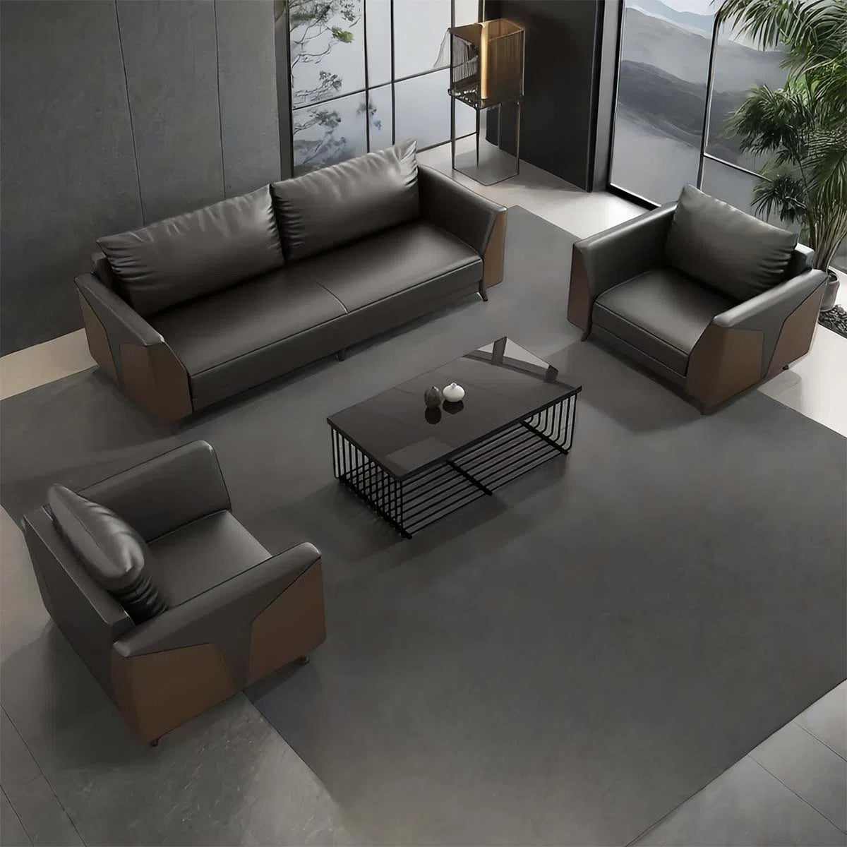 7 Seater Sofa Set: Stylish & Modern Coffee Table for Office Reception