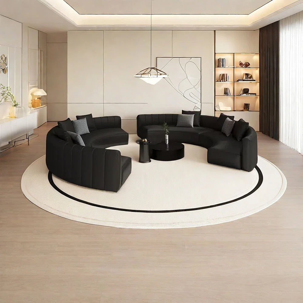 7 Seater Sofa Set: Semi-Circular Arc Chaise Sofa for Office & Lounge Spaces