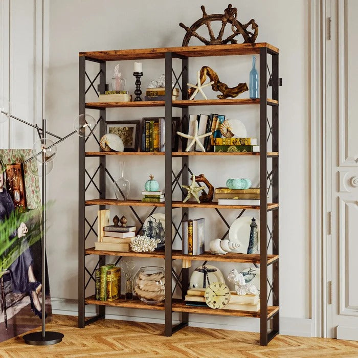 Bookshelf: Black-Finished Metal Frame And MDF Board