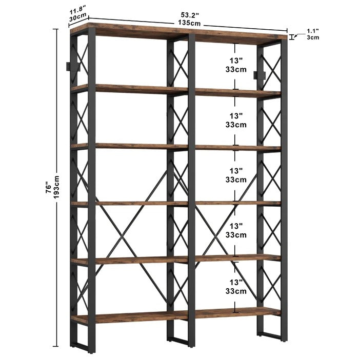 Bookshelf: Black-Finished Metal Frame And MDF Board