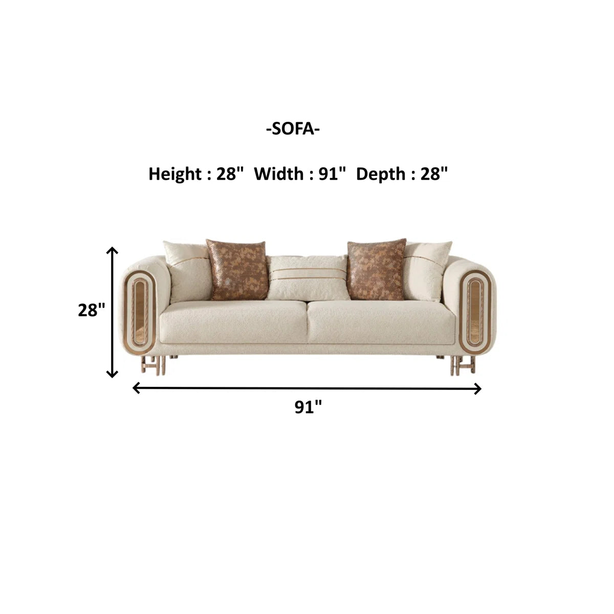 7 Seater Sofa Set: 2-Piece Living Room Sofa & Loveseat Combo