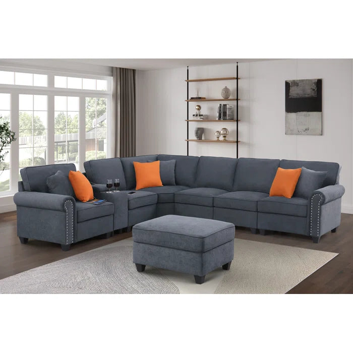 7 Seater Sofa Set: Modern Sectional Sofa for Living Room