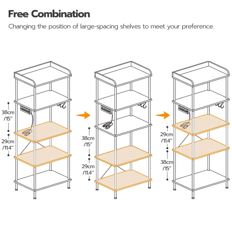 Microwave Stands: 20.5'' Metal Baker's Rack with Microwave Hutches
