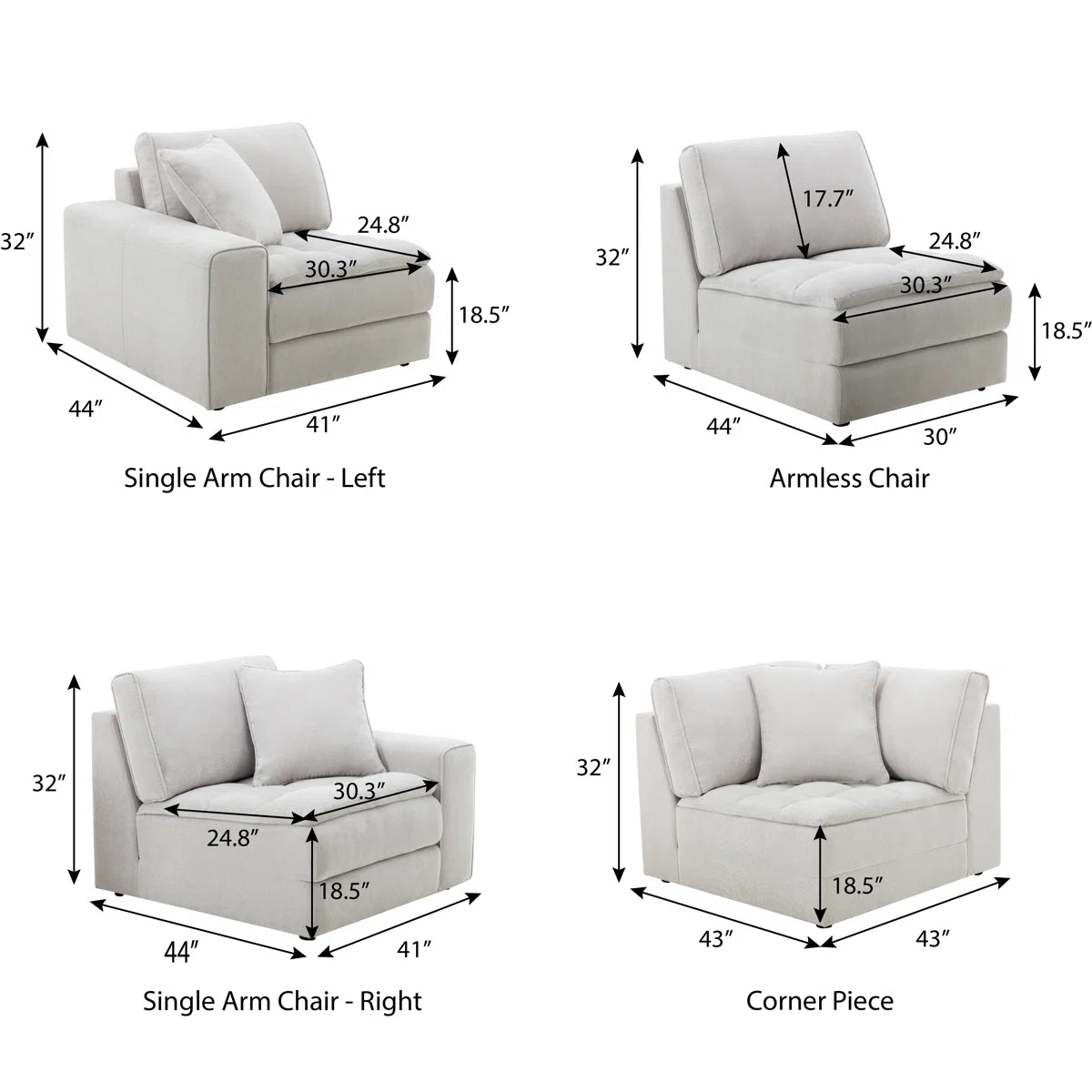 7 Seater Sofa Set: 6-Piece Upholstered Sectional for Modern Living Rooms